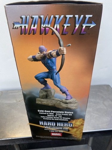 Marvel Hard Hero- Hawkeye Action Pose Statue - Limited Edition # 0587/1000 W/Box - Picture 18 of 23