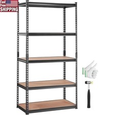 Heavy Duty Adjustable Storage Shelving Unit 5-Tier Metal Rack Garage Kitchen New