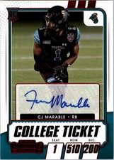 2021 Panini Contenders Draft Picks Game Ticket Red #320 CJ Marable Auto - FB