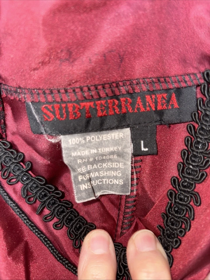 Vtg Subterranea Long Gown Victorian Gothic Burgundy Dress Size Large - Image 4 of 4