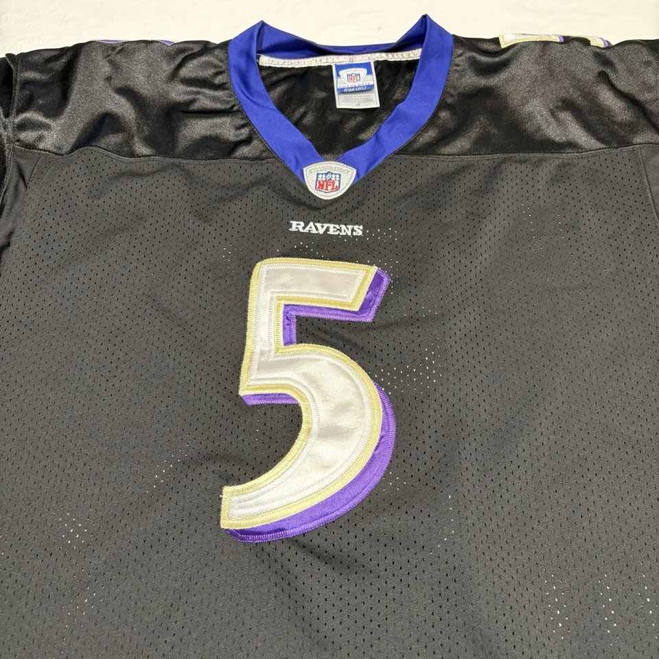 Camiseta de fútbol Joe Flacco Baltimore Ravens Reebok #5 para hombre 48 Foto 3 de 4