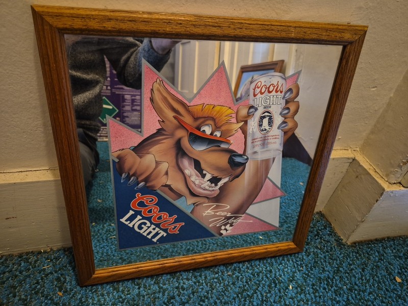 1991 Coors light Beer Wolf mirror