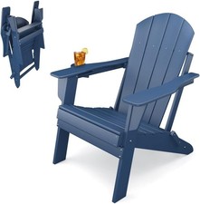 Adirondack Folding Chair for Garden, Patio or Deck - Arm Rests and Cup Holder