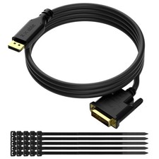 10 FT DisplayPort to DVI Cable, DP to DVI-D Male, 1080P 60Hz, PC, 25 Ties