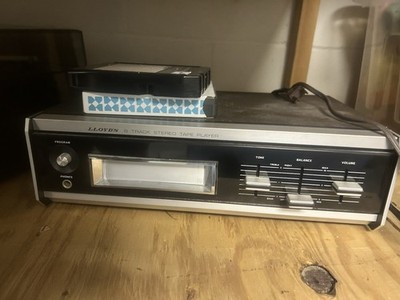 Vintage Lloyd s 8-Track Stereo Tape Player   Untested   Woodgrain Cabinet
