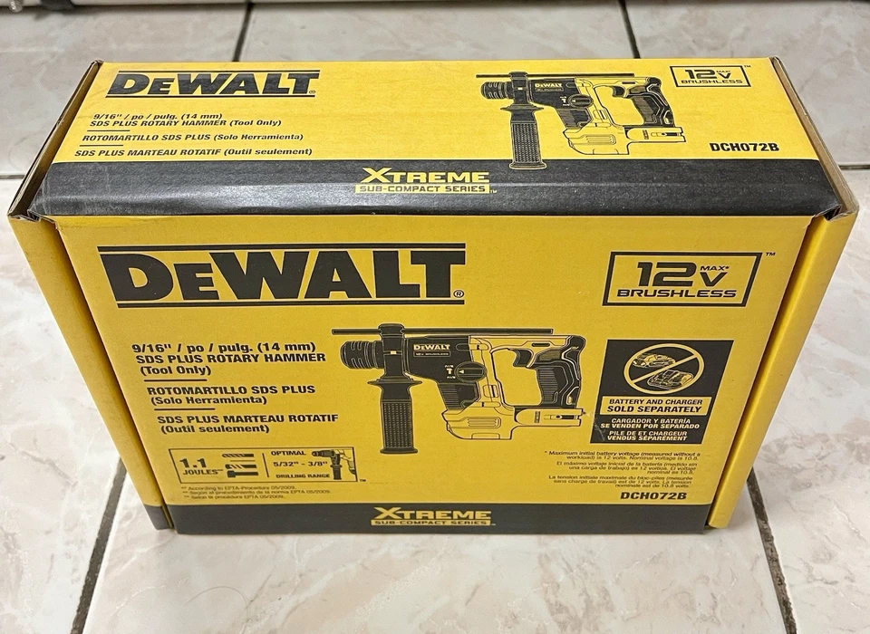 DeWALT DCH072B 12V Brushless Cordless 9/16-in SDS PLUS Rotary Hammer (Tool-Only) - Image 3 of 4