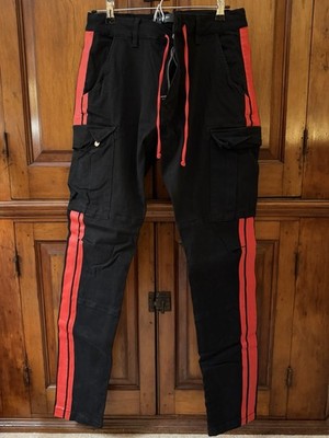 Amiri Cargo Pants Mens Size 32 Black & Red