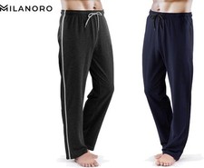 Milanoro - 2er-Set sportliche, bequeme Herren-Sweatpants - Marineblau/Anthrazit