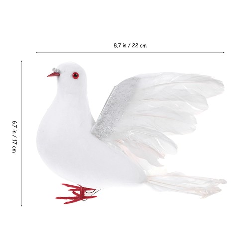 Simulated Pigeon Decoration Faux Birds Large Fake Wedding Doves Figurines - Picture 5 of 12