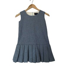 Oscar Dela Renta Pinafore Dress 100% Wool Sz 10Y Pleated Jumper Girl Twee Preppy