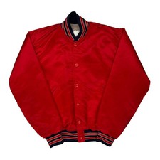 Made In USA Unbranded Varsity Jacket - Small Red Polyester