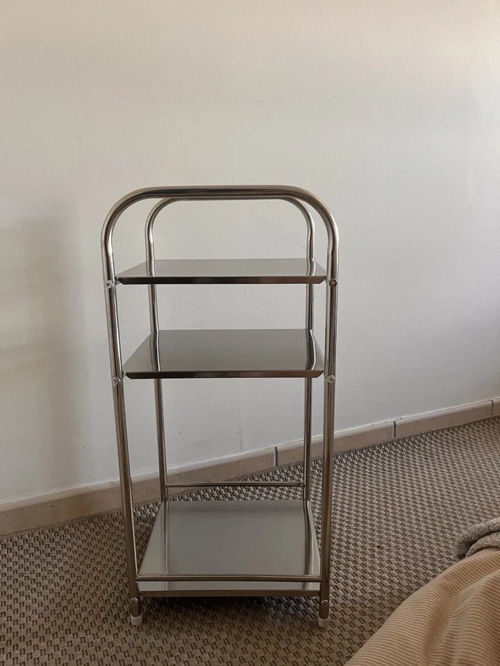 Étagère chromée, table de chevet, vintage - Photo 2/4