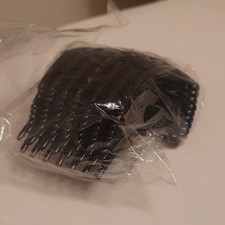 Black Plastic Flat Hair Pick and Comb Set for Hair Styling and Grooming
