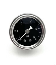 Fuel Pressure Gauge 0-15 Psi Liquid Filled Carburetor Holley Edelbrock 1.5 Blk Fuel Pressure Gauge 0-15 Psi Liquid Filled Carburetor Holley Edelbrock 1.5 Blk