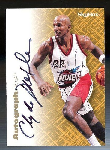 1996-97 Clyde Drexler Skybox Premium Autogramm Autogramm