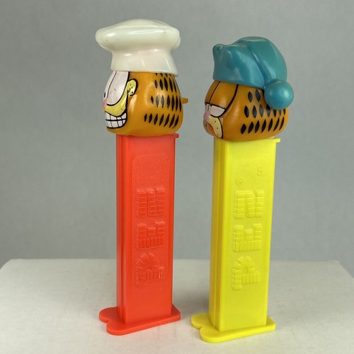 PEZ Garfield Chefs Sombrero y Sleepy Garfield Night Cap Dispensadores Retirados Jim Davis - Imagen 7 de 8