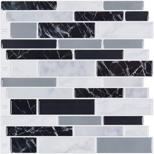 Baldosas LONGKING 10 hojas pelado y palo salpicadero, azulejos autoadhesivos de vinilo 3D - Imagen 42 de 44