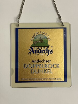 Andechs Andechser Doppelbock Dunkel Kloster Brauerei Zapfhahnschild Reklame