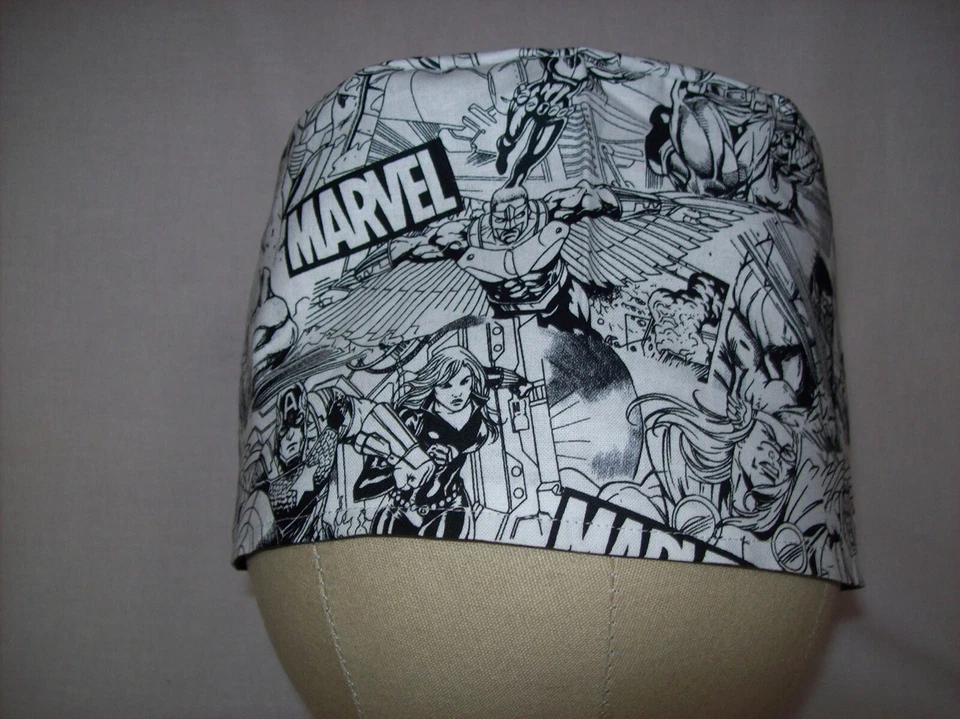 Men/Women Surgical Scrub Cap Lined Comic  100% Cotton - Image 2 of 3
