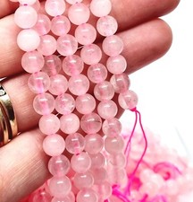 x7 Strands Semi Precious Rose Quartz Gemstone Beads Craft Stones 4mm to 10mm