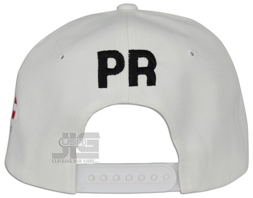 Puerto Rico Snap back Hat Flag 3D PR Flat Bill Rico Baseball Acrylic Cap NEW - Picture 44 of 73