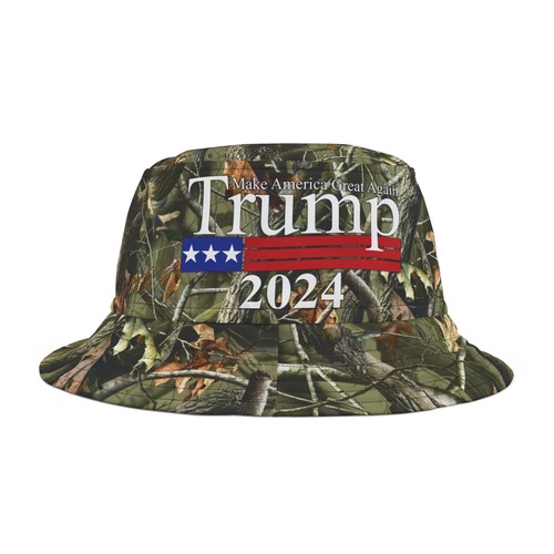 Trump Hat Bucket Hat Real Tree Camouflage Camo 2024 America Great Camo HD 3 - Picture 3 of 23