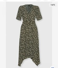 Banana Republic Handkerchief-Hem Wrap Dress Sandy Beige Dot 0