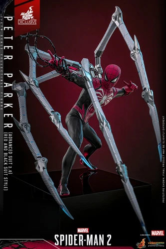 Ready! Hot Toys VGM66 Spider-Man 2 Peter Parker Advanced Suit 2.0 Red&Black Suit - Picture 7 of 17