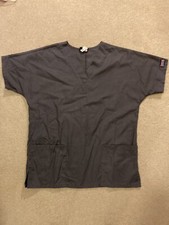 Womens Cherokee Authentic Workwear Short Sleeve Slate Grey Scrub Top Size XS
