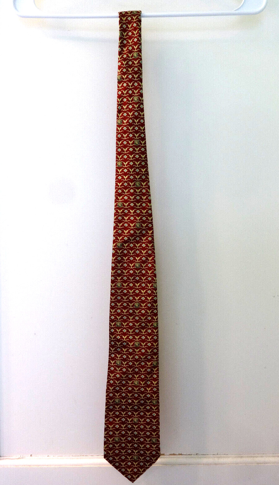 GIANNI VERSACE SILK TIE MEDUSA HEAD LOGO ITALY RARE BLK LABEL RED GOLD BLUE 59" image 3