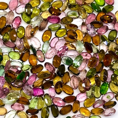 30 Pcs Natural Multi Tourmaline 5x3mm Oval Cut Loose Untreated Gemstones Lot - Picture 19 of 19