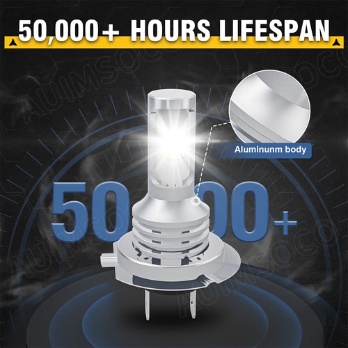 Super Bright White H7 H7 H11 CSP LED Headlight High Low Beam Fog Light Bulbs Kit - Picture 15 of 17