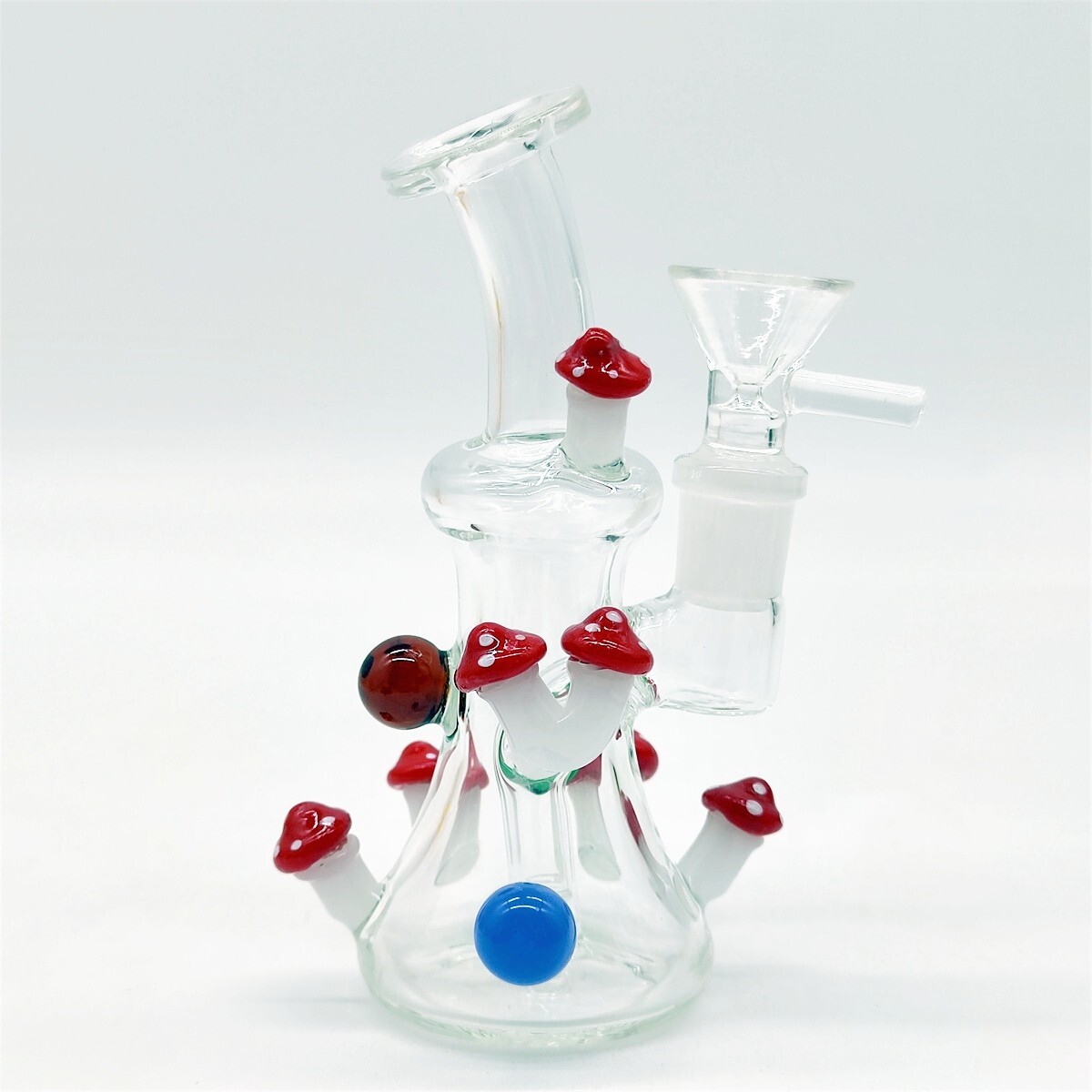 5 Inch Brunch Mushroom Mini Heady Glass Bong Water Pipe 14MM Bowl