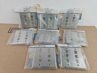 8 PC LOT HUBBELL PREMISE WIRING SSF206 Wall Plate,6 Port