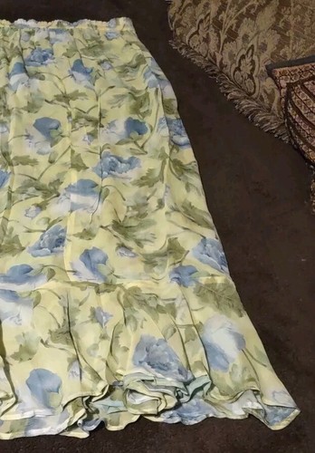 Cabi Womens Sz S Green Floral Flowy Pull On Cottagecore Coastal Style Maxi Skirt - Picture 18 of 21