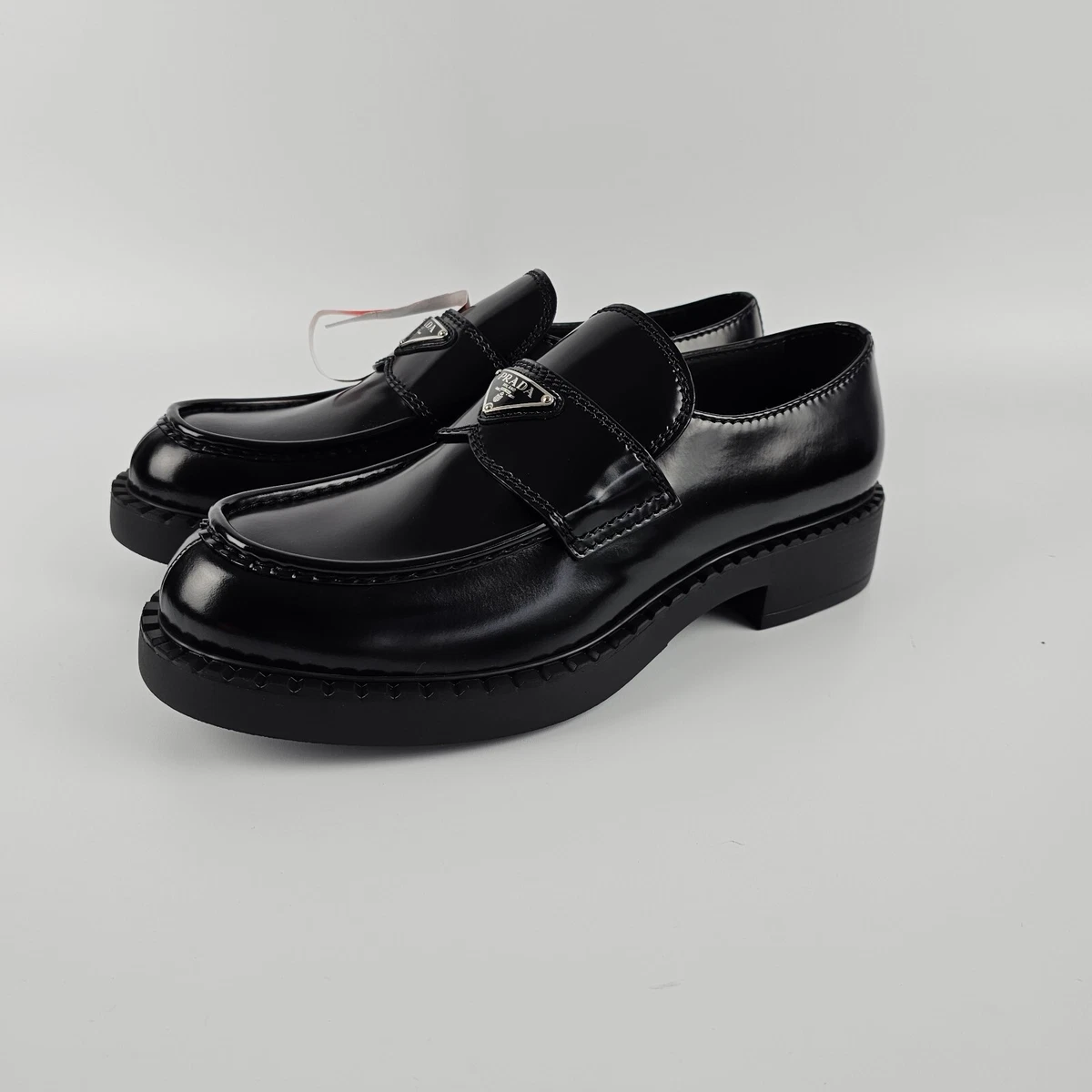 Prada Brushed Leather Sneaker Black for sale | eBay
