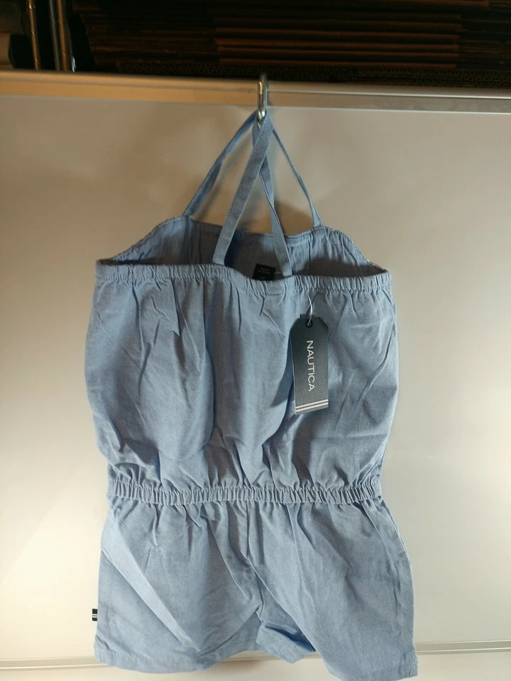Mameluco Nautica Niñas Azul Sin Mangas Bolsillos Lt Cambray Nuevo Con Etiquetas Foto 3 de 4