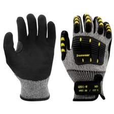 Ironwear 4891-W 4XL Wide Work Gloves, Heather Gray/Black, Durable Grip