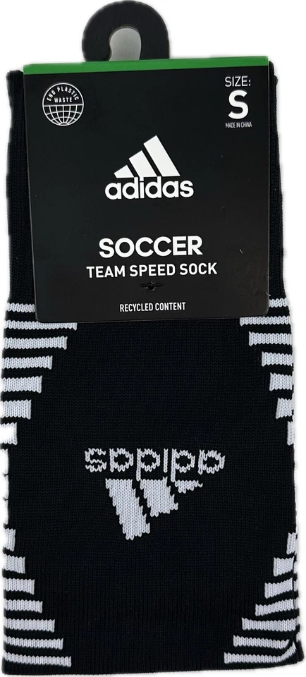 Adidas Kids Black OTC Polyester Cushion Team Speed Soccer Performance Socks Sz S - Image 2 of 2
