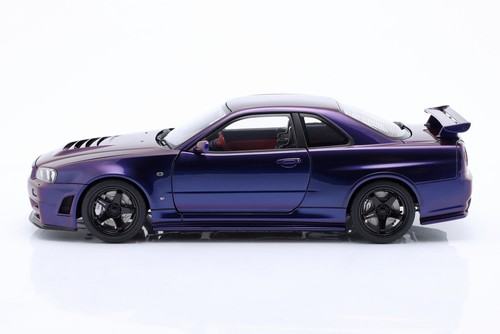 Nuevo AUTOart Nissan Skyline GT-R (R34) Z-Tune 1:18 Modelo Coche Púrpura 77464 KidBX - Imagen 3 de 5