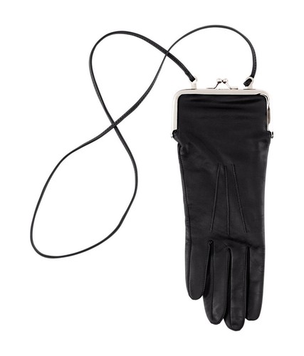 MAISON MARTIN MARGIELA For H&M Black Leather Glove Coin Purse Bag - Afbeelding 1 van 7