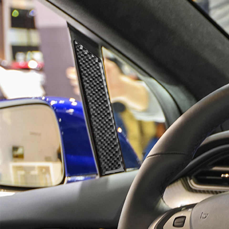 Juego de calcomanías de cubierta de tapicería interior automática de fibra de carbono real para Tesla Modelo S 12-20 Foto 2 de 4