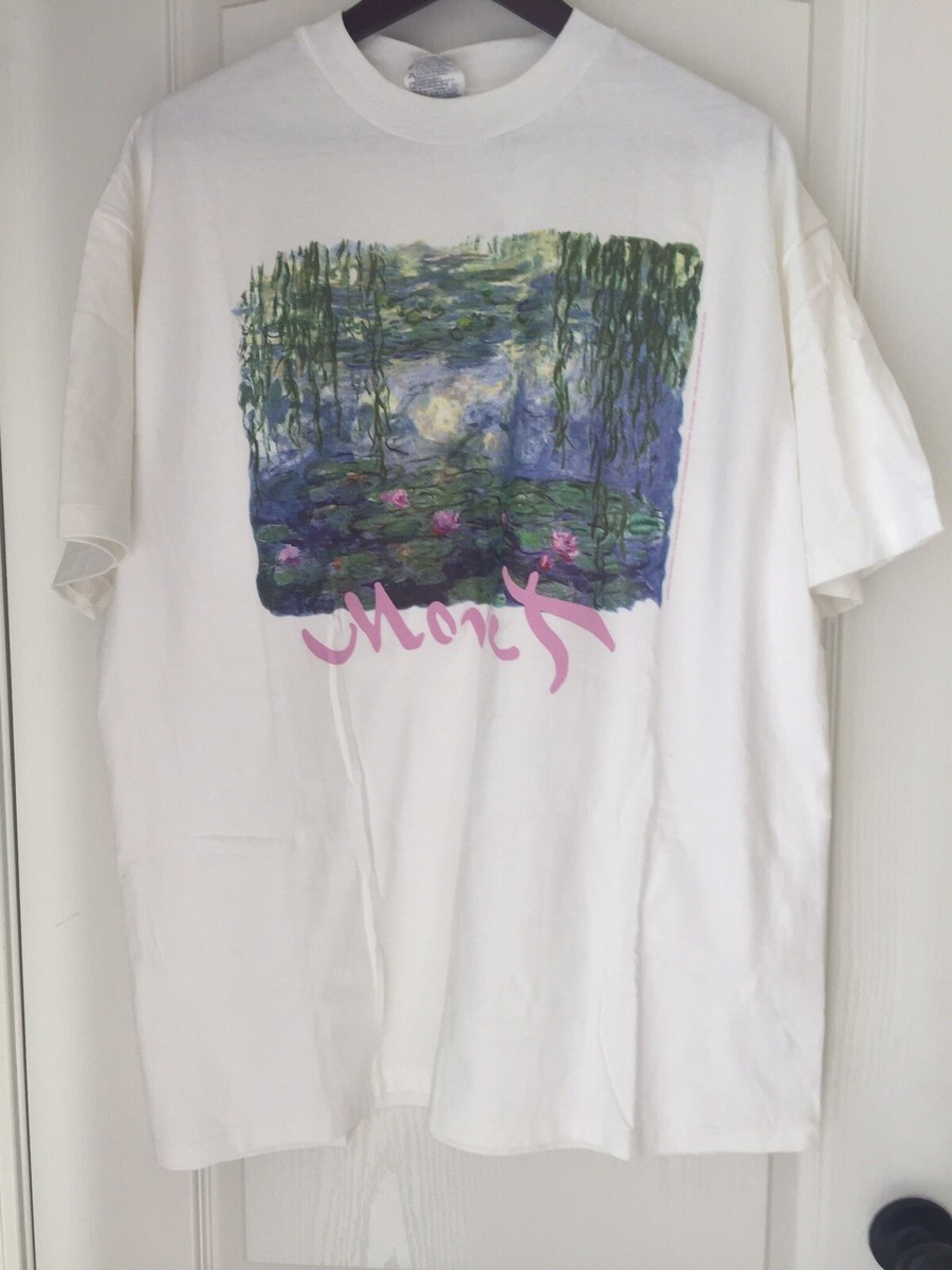 1990's Monet Art T Shirt Made In USA Vintage Hanes Beefy T