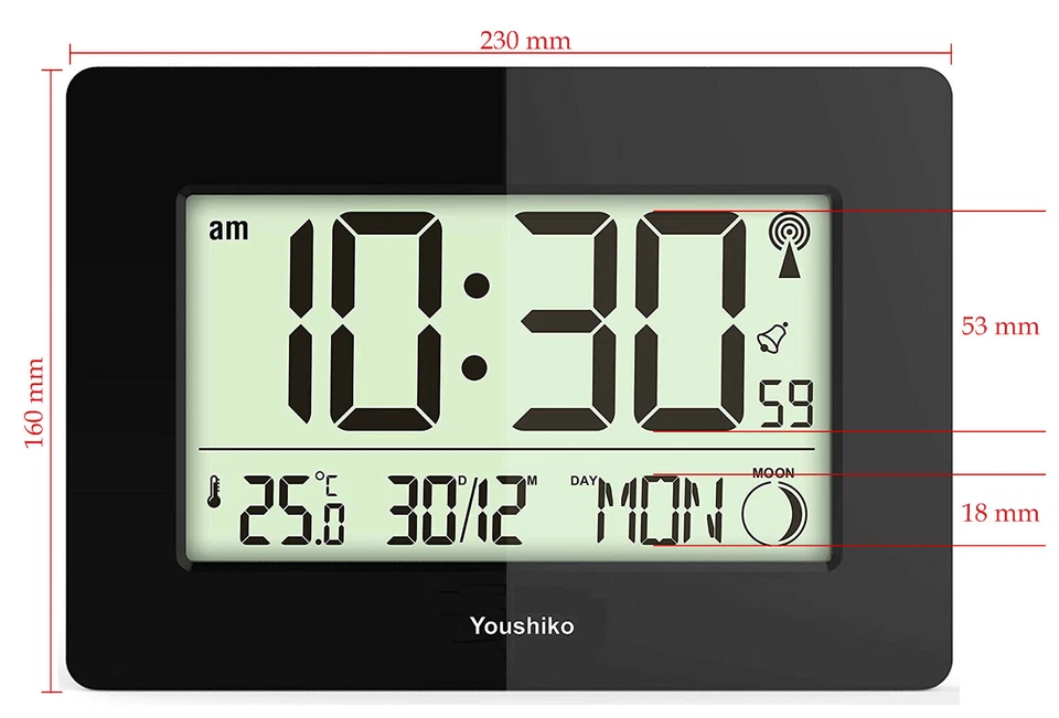 Radio Control Wall Clock or Desk Clock  Large LCD UK & Ireland Version - Image 3 of 4