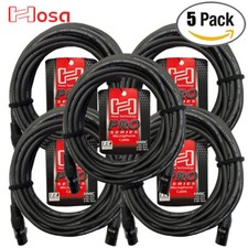 5-PACK Hosa HMIC-030 Pro Series 30FT REAN 3-Pin XLR Female to XLR Male Mic Cable