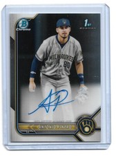 NEW 2022 Bowman Chrome Antonio Pinero auto autograph Brewers CPA-AP