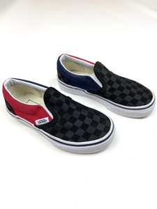 grey checkered slip on vans