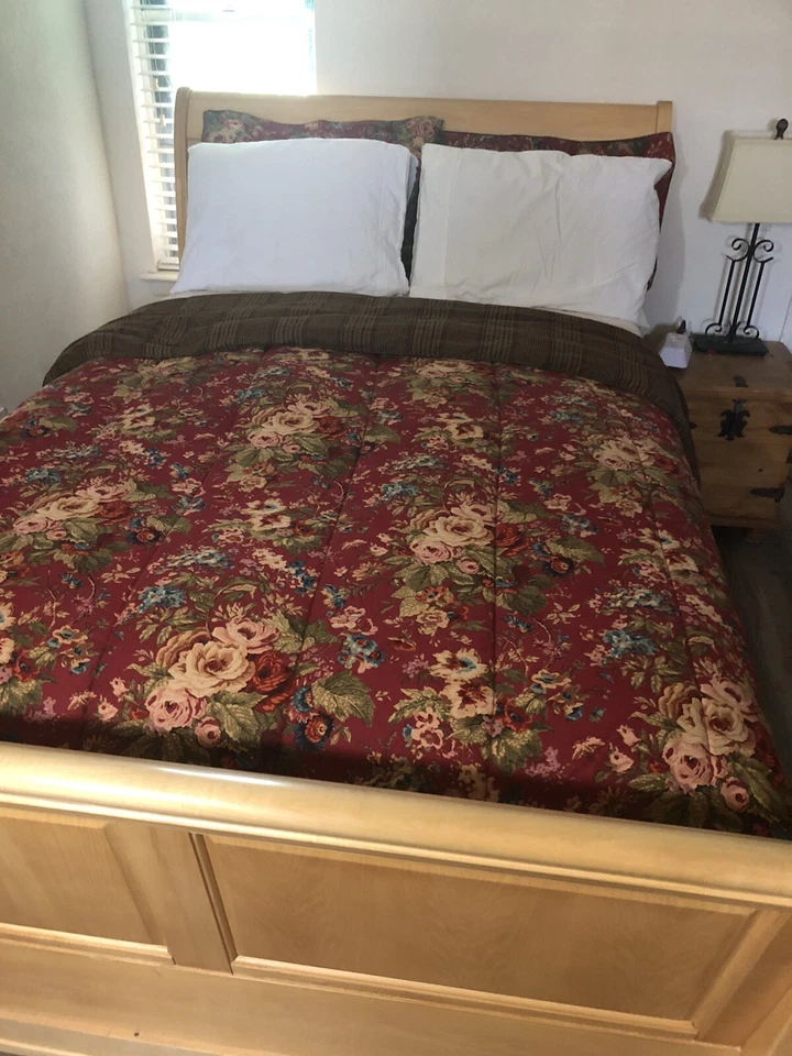 Chaps Ralph Lauren Summerton  Comforter Floral Houndstooth Plaid F/Queen 92x92” - Image 3 of 4