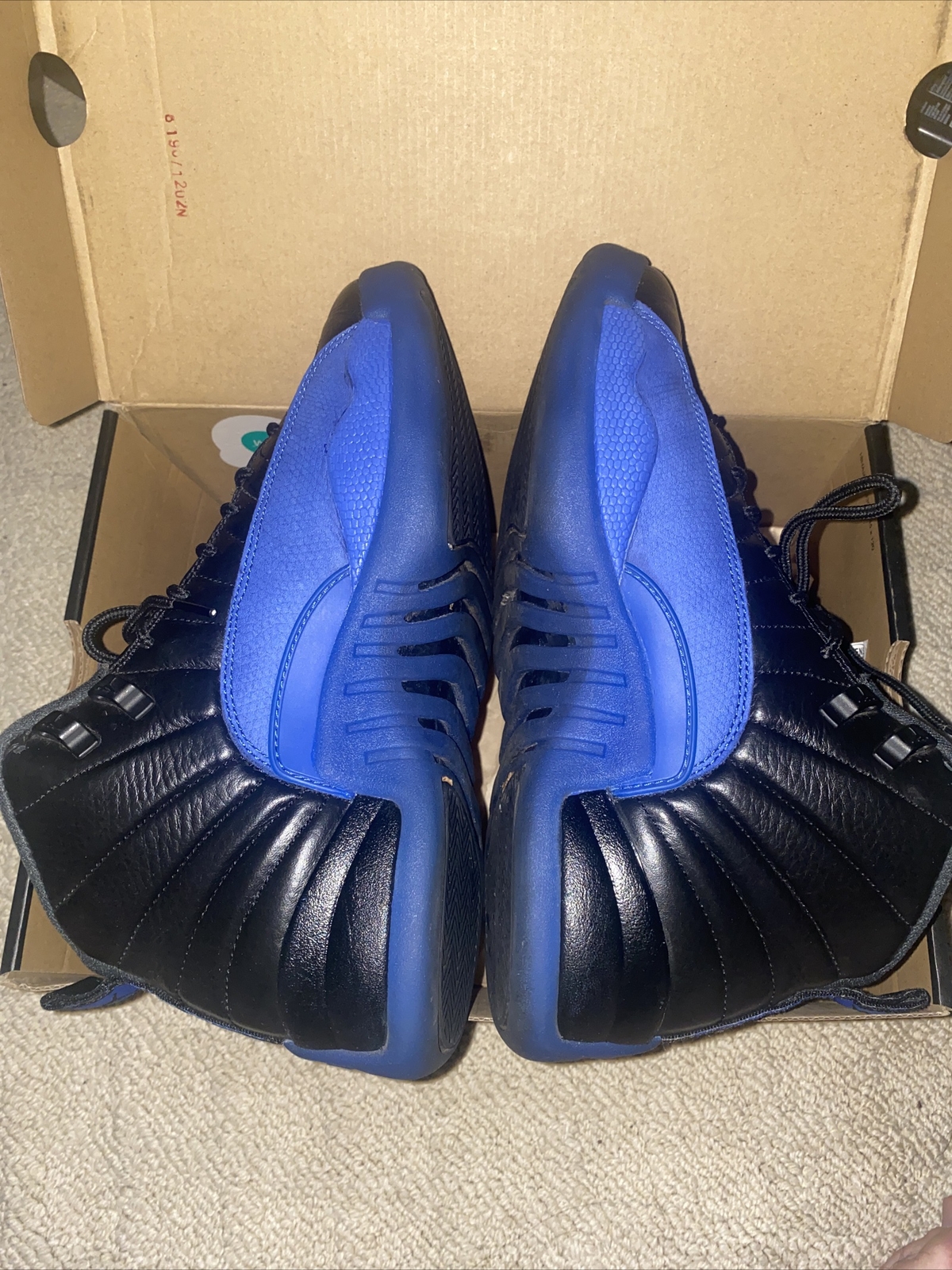 royal blue and black jordans 12