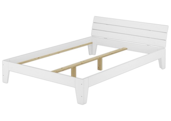Doppelbett 140X200 Futonbett Jugendbett Massivholzbett Kiefer Weiß Kinderbett-image